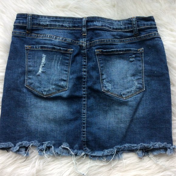 Kancan Distressed Denim Mini - Picture 2 of 3